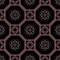 Flowers and octagons seamless pattern