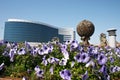 Flowers and office building Royalty Free Stock Photo