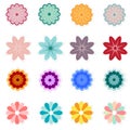 Vector. Set of flower icons. Royalty Free Stock Photo