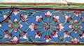 Flowers ornament white, red, blue & green mosaic