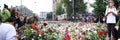 Flowers outside church in Oslo after terror Royalty Free Stock Photo