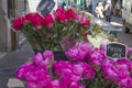 Flowers outside a shop in Paris, France Royalty Free Stock Photo
