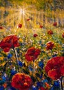 Flowers paintings monet painting claude impressionism paint landscape Royalty Free Stock Photo