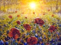 Flowers paintings monet painting claude impressionism paint landscape Royalty Free Stock Photo