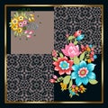 Flowers pattern silk scarf design fashion textile Royalty Free Stock Photo