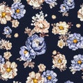 Flowers pattern.Silk scarf design, fashion textile.Seamless pattern