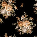 Flowers pattern.Silk scarf design, fashion textile.Seamless pattern. Royalty Free Stock Photo