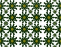 Flowers Pattern. Simplify Geometric Pattern Collection PNG SVG and Vector Illustrations. Seamless Green and Yellow Flower Fabric