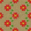Flowers pixelated image generated seamless texture