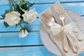Flowers,Plate and cutlery
