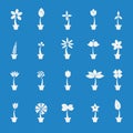 Flowers in pot icon set. Royalty Free Stock Photo