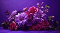 flowers purple velvet background Royalty Free Stock Photo