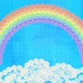 Flowers Rainbow and Sky Royalty Free Stock Photo