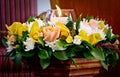 Flowers ready for funeral service Royalty Free Stock Photo