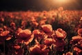 Flowers Red poppies blossom on wild field. Royalty Free Stock Photo