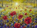 Flowers paintings monet painting claude impressionism paint landscape Royalty Free Stock Photo