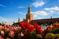 Flowers on Red Square in summer, Moscow, Russia