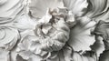 The flowers, reminiscent of sculpture. In black, white and gray tones. Abstract trendy background. Generative AI Royalty Free Stock Photo