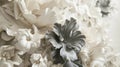 The flowers, reminiscent of sculpture. In black, white and gray tones. Abstract trendy background. Generative AI Royalty Free Stock Photo