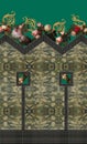 Flowers roses baroque gold texture militar green