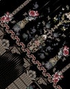 Flowers roses embroidery baroque gold elegant