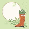 Flowers in Rubber Boot