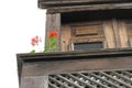 Flowers in a rustic colonial sack