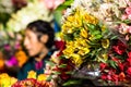 Flowers for sale at Peruwian market in South America. Royalty Free Stock Photo