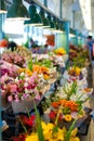 Flowers for sale at Pike Place Market, Seattle Royalty Free Stock Photo