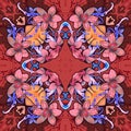 Flowers. Seamless kaleidoscopic pattern