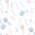 Flowers seamless pattern for baby pajamas design. Surface design for fabric and wallpapers