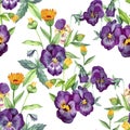 Flowers seamless pattern background. Abstract collage and digital artwork in mixed media. Colorfull print for textile.