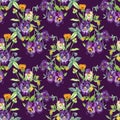 Flowers seamless pattern background. Abstract collage and digital artwork in mixed media. Colorfull print for textile.