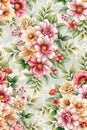 Flowers seamless pattern, 3D illustration, 3D rendering Royalty Free Stock Photo