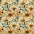 Flowers seamless pattern design. Floral nature decorative background. Digital painting raster bitmap illustration. Royalty Free Stock Photo