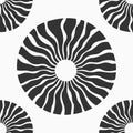Flowers seamless pattern isolated on white background. Abstract round organic shapes seamless pattern Royalty Free Stock Photo