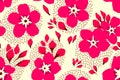 Flowers seamless pattern. Minimal vintage background. Hand drawn pink flowers. Simple modern pattern. Bright red colors Royalty Free Stock Photo