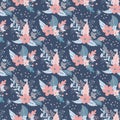 Flowers seamless pattern vector illustration.