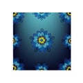 Flowers shape in blue gradient