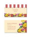 Flowers shop business card template