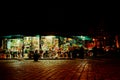 Flowers shop at night city Royalty Free Stock Photo