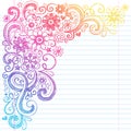 Flowers Sketchy School Notebook Doodles Vector Illustration Royalty Free Stock Photo