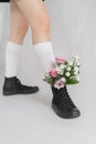 flowers in socks, Beautiful image Royalty Free Stock Photo