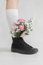 flowers in socks, Beautiful image Royalty Free Stock Photo