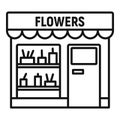 Flowers street shop icon, outline style Royalty Free Stock Photo