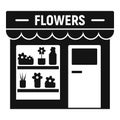Flowers street shop icon, simple style Royalty Free Stock Photo