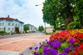 Flowers and streets of Liechtenstein Royalty Free Stock Photo