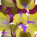 Flowers in the style of Ukrainian folk painting, petrikovka. Royalty Free Stock Photo