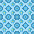 Flowers (stylized chamomile & forget-me-not) seamless background