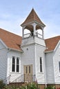 Entrance to an old white country church Royalty Free Stock Photo